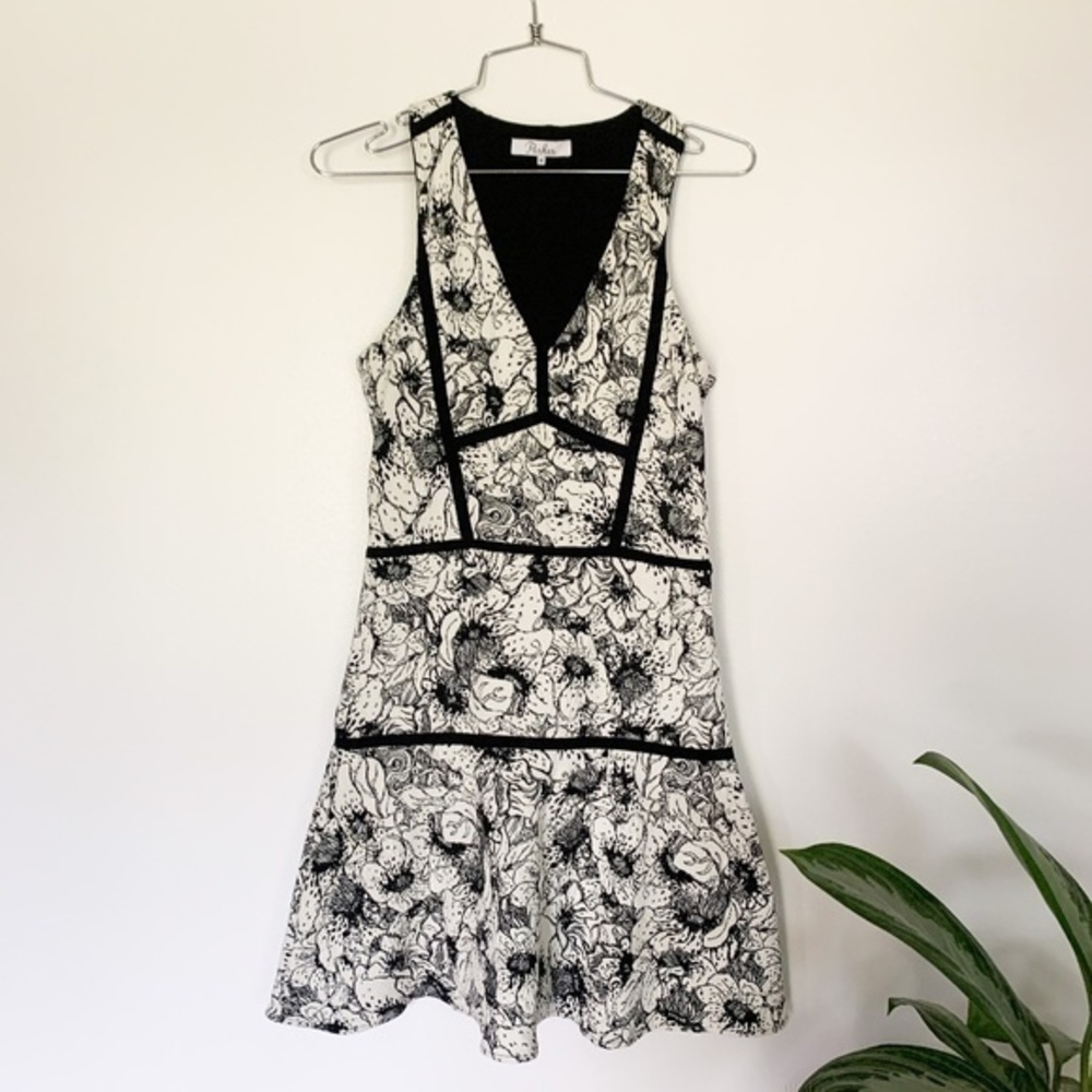 Parker Black Yonkers Floral Print Sheath Dress